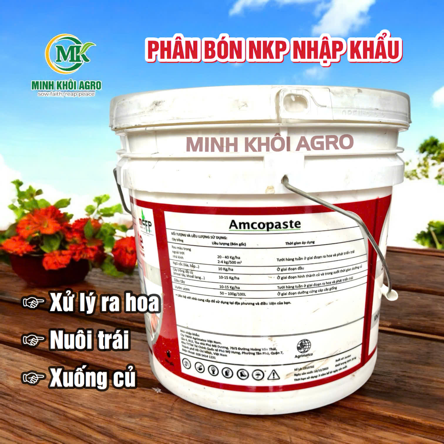 Phân bón tưới tạo mầm Amcopaste 3-28-17 - Xô 20kg